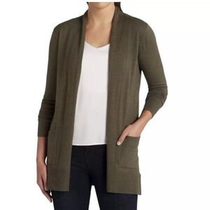 Pink Clover Open Front Cardigan Sweater Women’s Small Olive Green NWOT